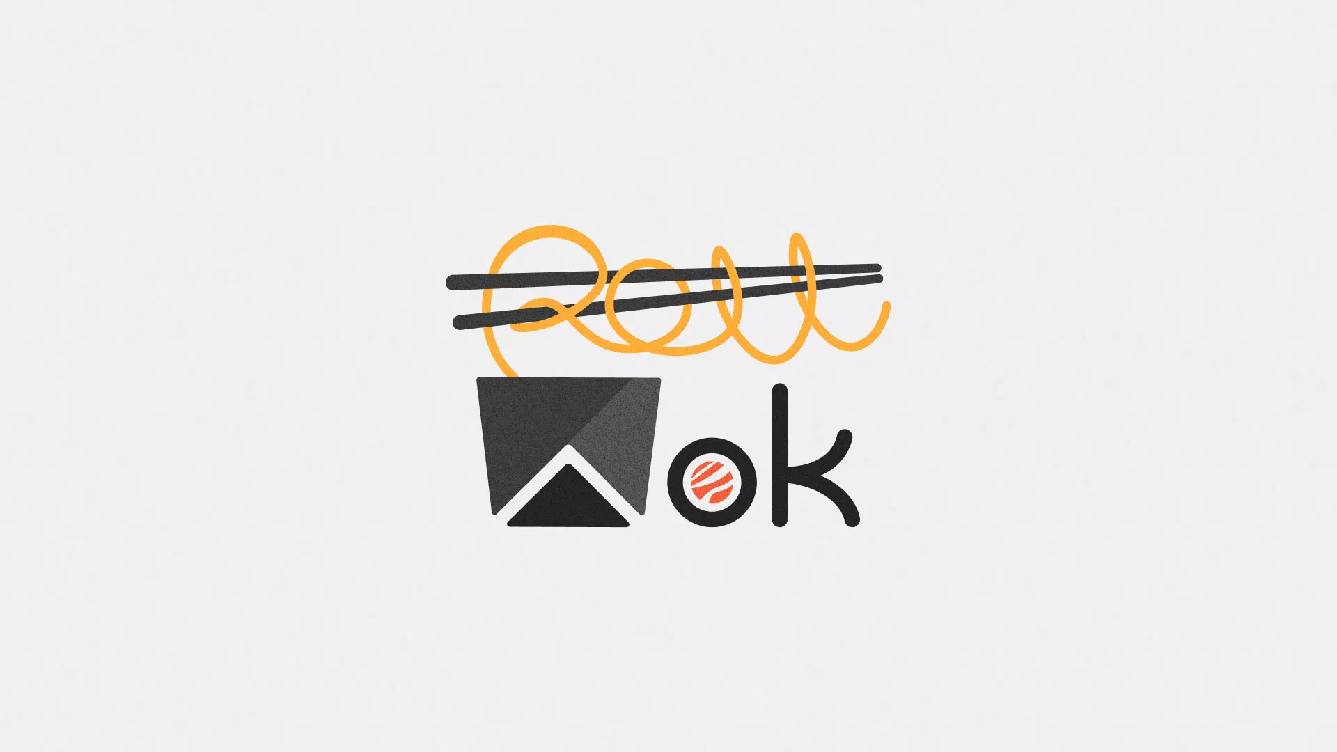 Разработка логотипа суши-бара «Roll Wok Club» в Рязани